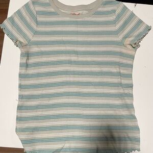 Carter's Green and White Striped Tee